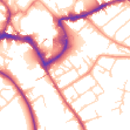 Daytime road noise heatmap for TW18 2AF
