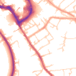 Daytime road noise heatmap for TW18 2AH