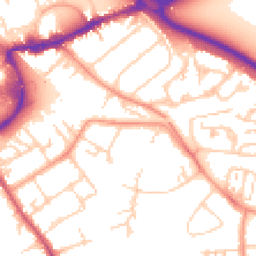 Daytime road noise heatmap for TW18 2BL
