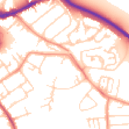 Daytime road noise heatmap for TW18 2BU