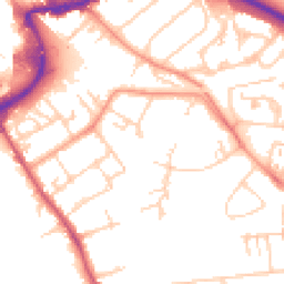 Daytime road noise heatmap for TW18 2DH