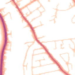 Daytime road noise heatmap for TW18 2ER