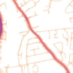 Daytime road noise heatmap for TW18 2GP