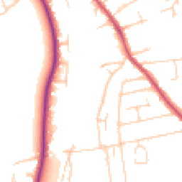 Daytime road noise heatmap for TW18 2HE