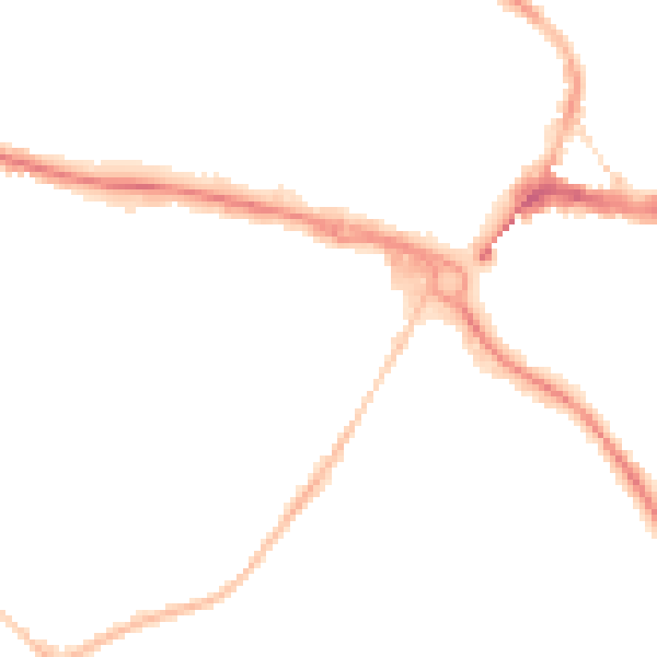 Night-time road noise heatmap for TW18 3ED