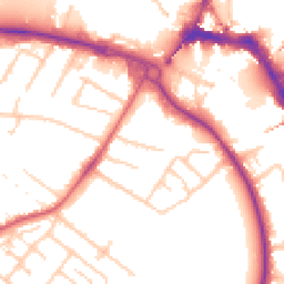 Daytime road noise heatmap for TW18 3EH