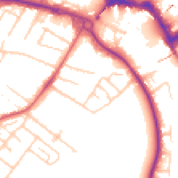 Daytime road noise heatmap for TW18 3HU
