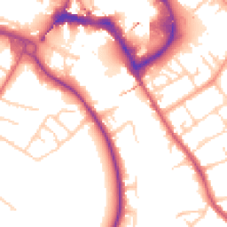 Daytime road noise heatmap for TW18 3JX