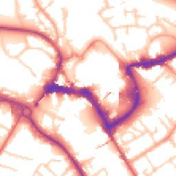 Daytime road noise heatmap for TW18 4EE