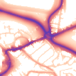 Daytime road noise heatmap for TW18 4HN