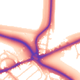 Daytime road noise heatmap for TW18 4HX