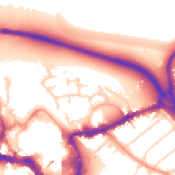 Daytime road noise heatmap for TW18 4RY