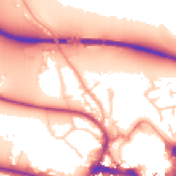 Daytime road noise heatmap for TW18 4XL