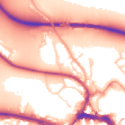 Daytime road noise heatmap for TW18 4YJ