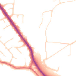 Daytime road noise heatmap for TW19 5JR