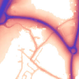 Daytime road noise heatmap for TW19 6BL