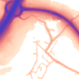 Daytime road noise heatmap for TW19 6BT