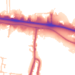Daytime road noise heatmap for TW19 7AU