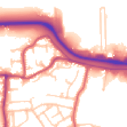 Daytime road noise heatmap for TW19 7LS