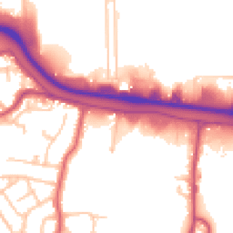 Daytime road noise heatmap for TW19 7LX