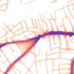 Daytime road noise heatmap for TW2 5AA