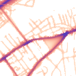 Daytime road noise heatmap for TW2 5AJ