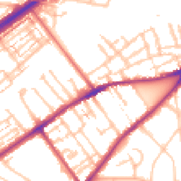 Daytime road noise heatmap for TW2 5AL