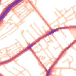 Daytime road noise heatmap for TW2 5AN