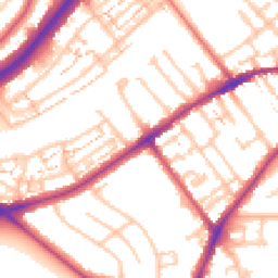Daytime road noise heatmap for TW2 5AP