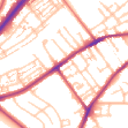 Daytime road noise heatmap for TW2 5BB