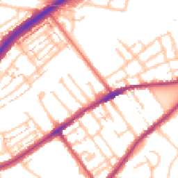 Daytime road noise heatmap for TW2 5BS