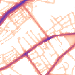 Daytime road noise heatmap for TW2 5BT