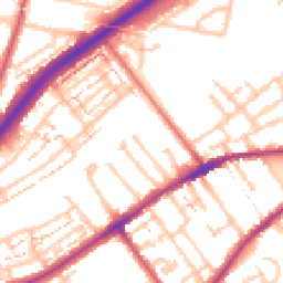 Daytime road noise heatmap for TW2 5BU
