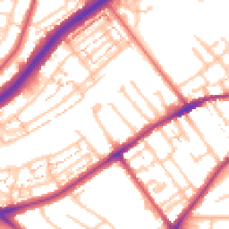 Daytime road noise heatmap for TW2 5DA