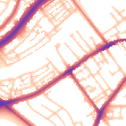 Daytime road noise heatmap for TW2 5DF