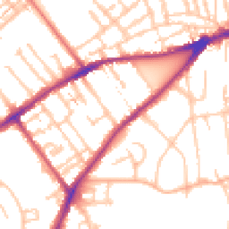 Daytime road noise heatmap for TW2 5DX