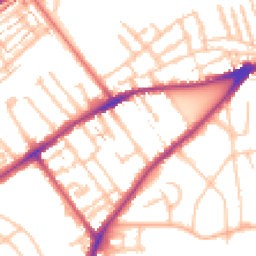 Daytime road noise heatmap for TW2 5DY