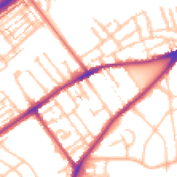 Daytime road noise heatmap for TW2 5EA
