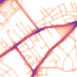 Daytime road noise heatmap for TW2 5EF