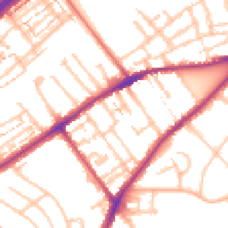 Daytime road noise heatmap for TW2 5EH