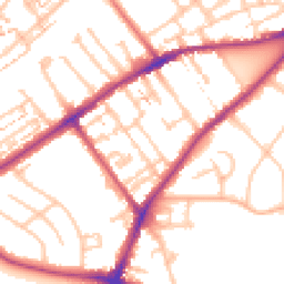 Daytime road noise heatmap for TW2 5EJ