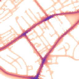 Daytime road noise heatmap for TW2 5EL