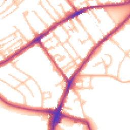 Daytime road noise heatmap for TW2 5EW