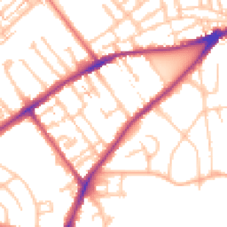 Daytime road noise heatmap for TW2 5FR
