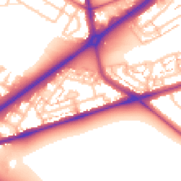 Daytime road noise heatmap for TW2 5JN