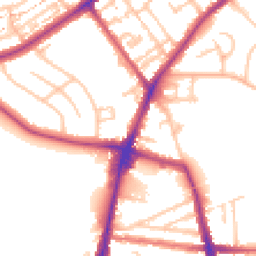 Daytime road noise heatmap for TW2 5NJ