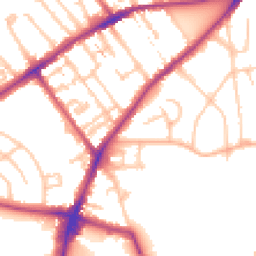 Daytime road noise heatmap for TW2 5QW