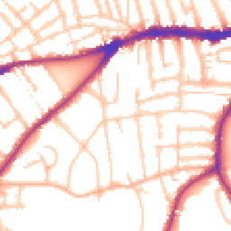 Daytime road noise heatmap for TW2 5TA