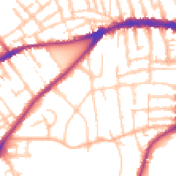 Daytime road noise heatmap for TW2 5TJ