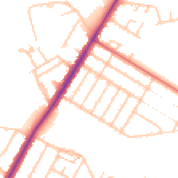 Daytime road noise heatmap for TW2 6AG